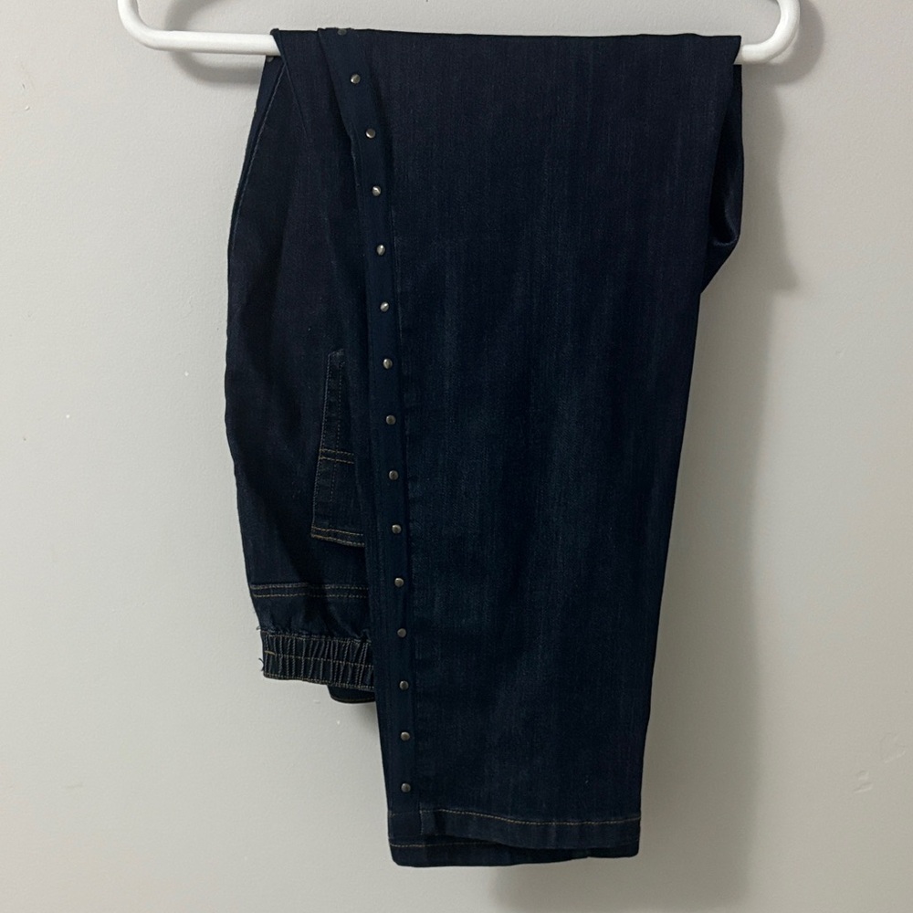 Alia Dark Blue Women's Jeans with Studded Detail